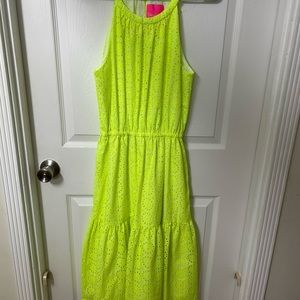 Lilly Pulitzer Neon Prickly Pear Alda Eyelet Midi dress
